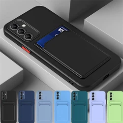 Card Holder Silicone Phone Case For Samsung Galaxy A55 A35 A54 A34 A25 A15 A54 A16 A26 A36 A56 A05S 4G 5G 5 G Shockproof Funda
