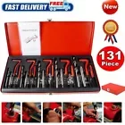 131Pcs METRIC Helicoil Thread Repair Kit M5-M12 Insert Tool HSS Twist Drill Bits