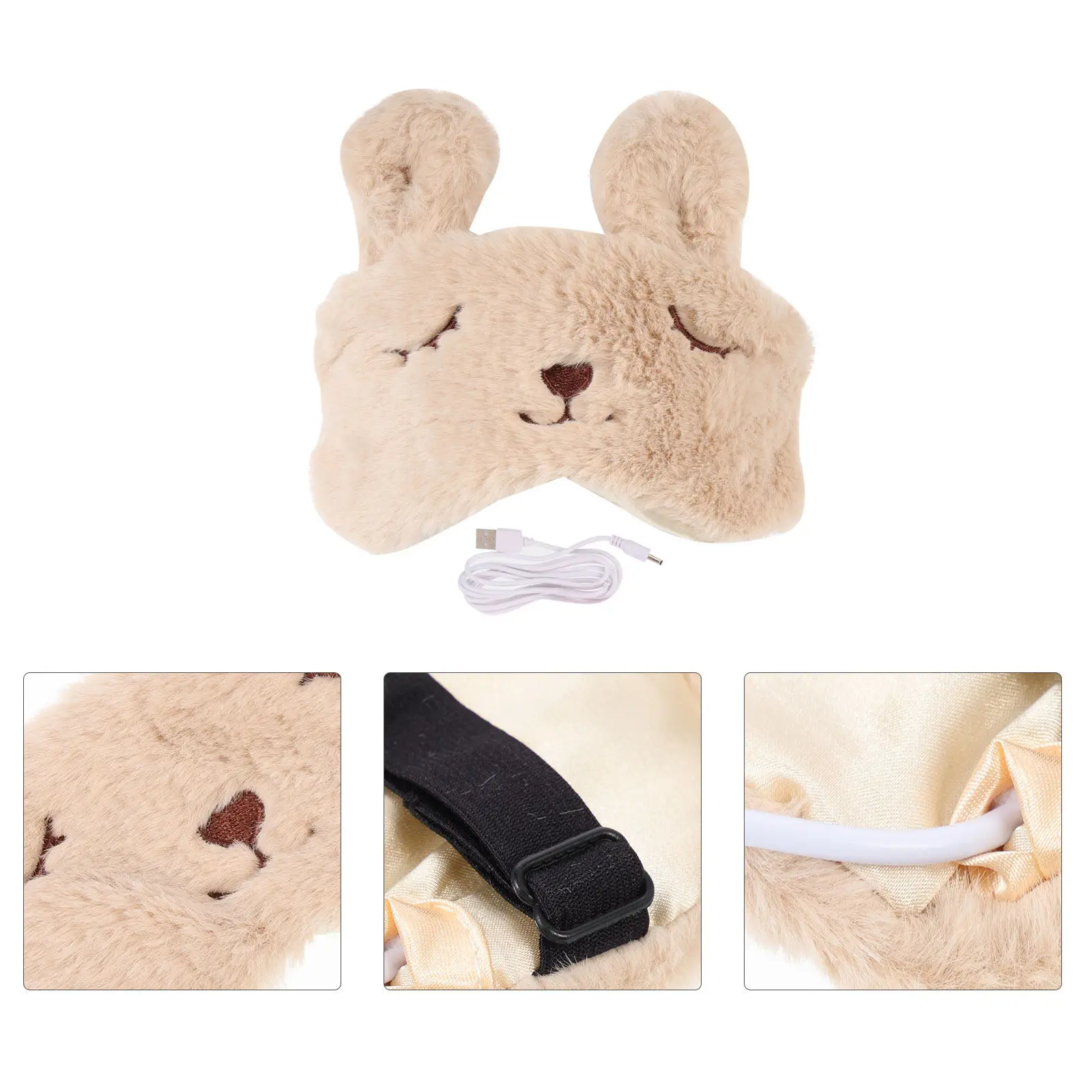 

USB-перезаряжаемая электрическая маска для глаз с регулируемой функцией теплого парового воздействия для глубокого сна, дома, офиса, путешествий, снятия усталости глаз