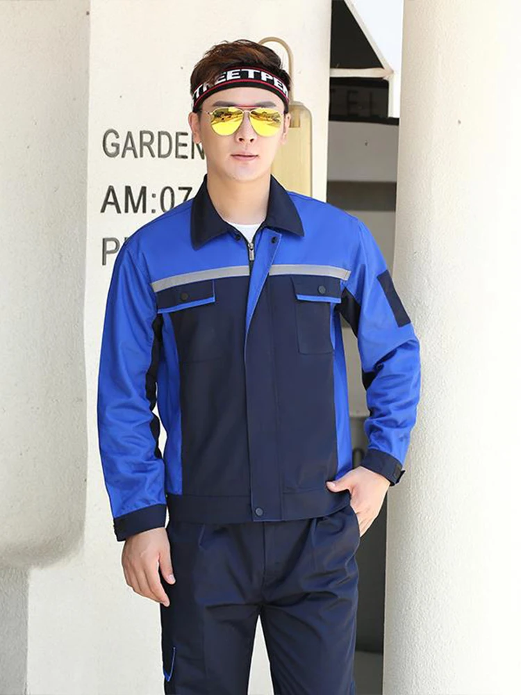 プロ仕様 多業種対応 作業服 反射材付き 長袖 ユニフォーム 工具ポケット付き メカニック 建設 修理サービス カバーオール