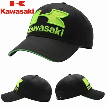 Kawasaki 新しいオートバイベースボールキャップアウトドアスポーツダックビルキャップメンズサンシェード