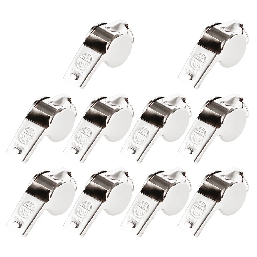 

10Pcs Premium Metal Whistles Durable Keychain Lightweight Multi-Functional Training Racing Exercising Accessory