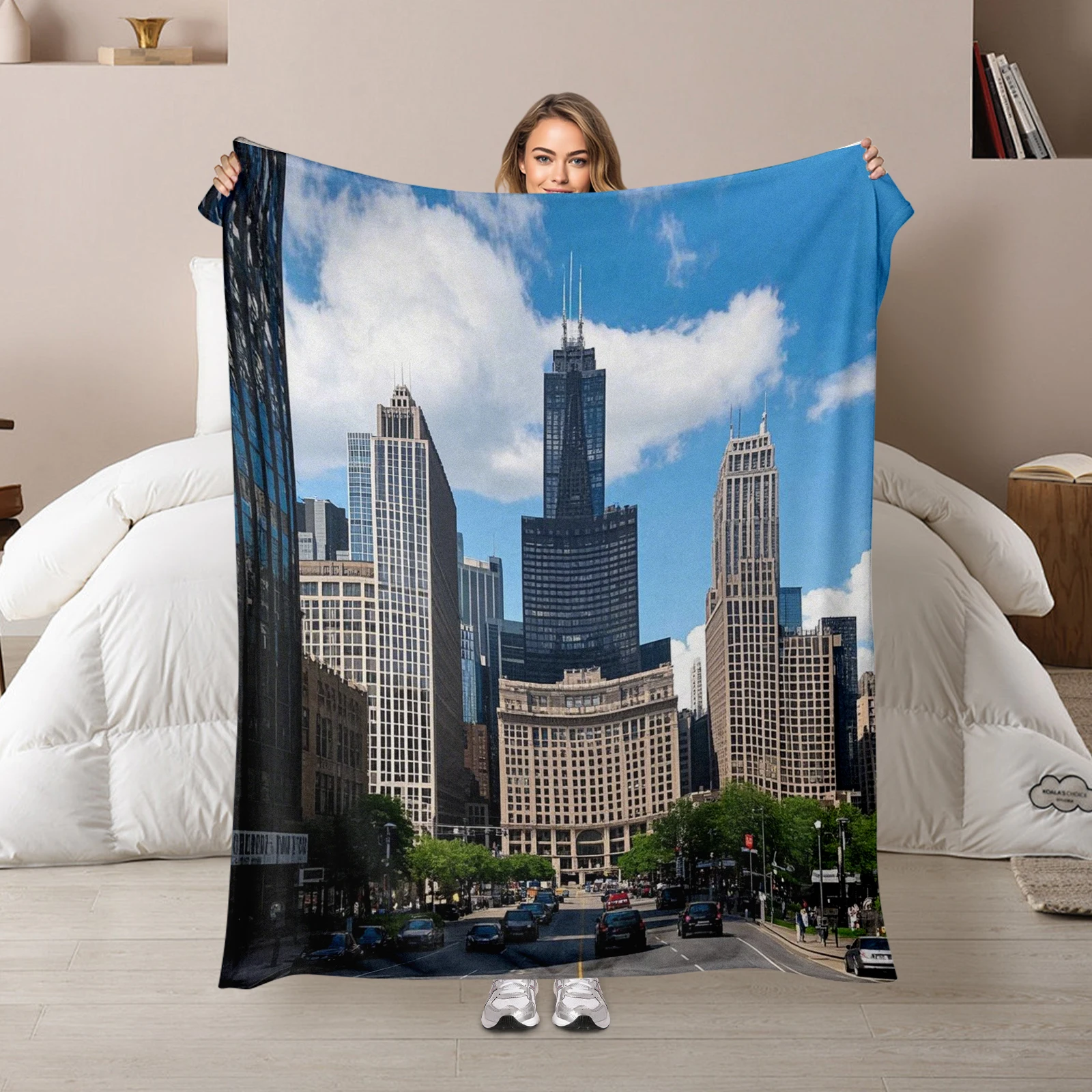 Inspired By The Iconic Willis Tower In Chicago This Blanket Brings Urban Elegance And Charm To Your Home Decor