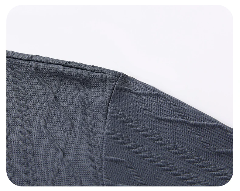 Hochwertiges Herren-Poloshirt mit Stickerei-Print, einfarbig, Jacquard, langärmelig, halber Reißverschluss, Kragen-T-Shirt, lässige Mode für Herren. – Detail 14
