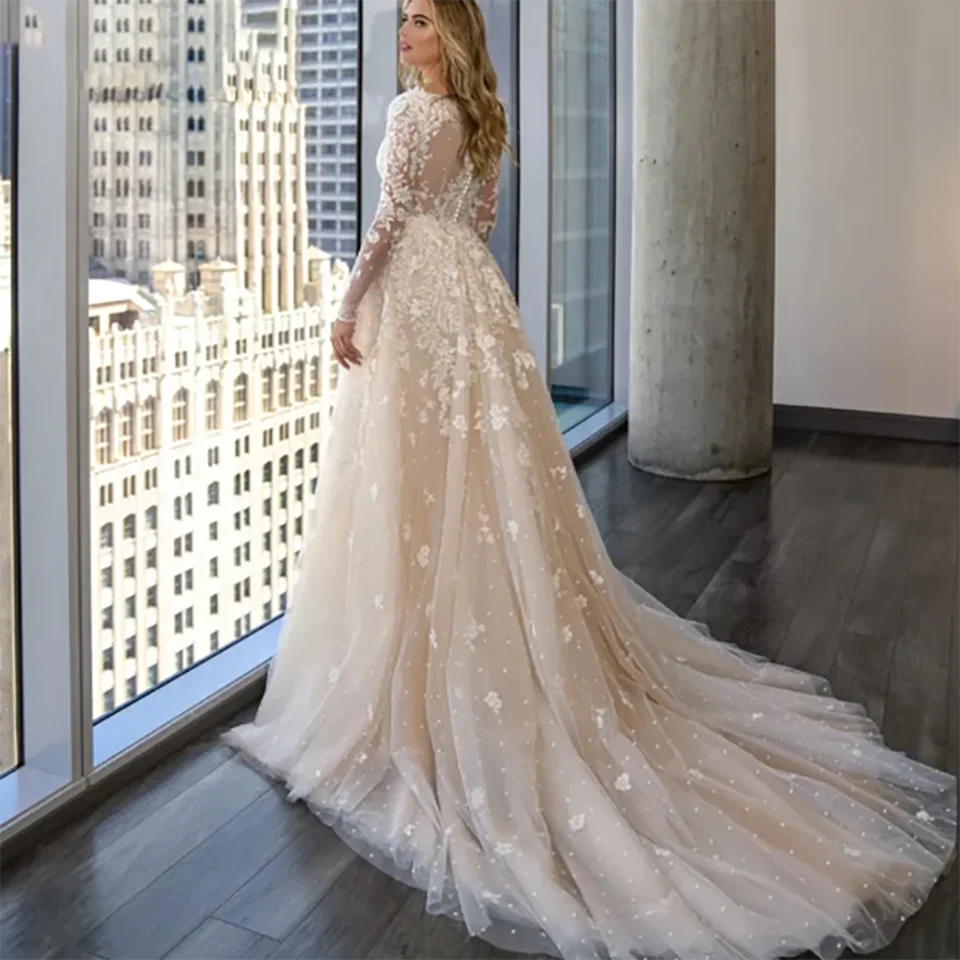Charmante Brautkleider im Meerjungfrau-Stil mit herzförmiger Spitze und Applikationen 2025, Illusion mit Hofschleppe, Tüll-Brautkleider für Frauen