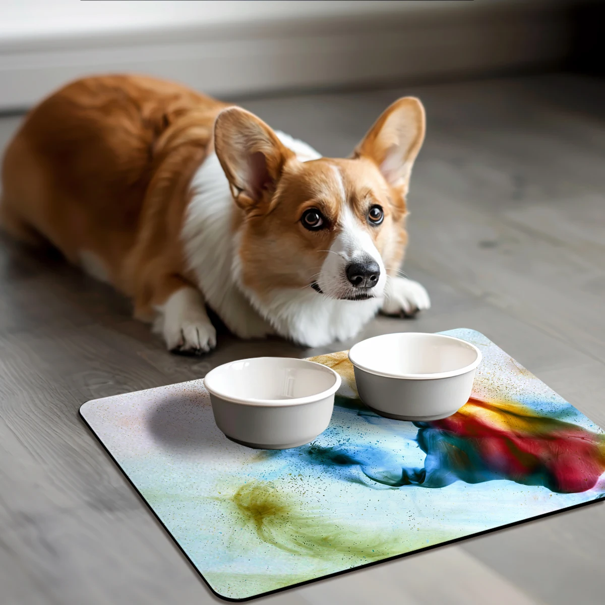 Abstract Geometric Pattern Polyester Absorbent Mat - Stylish Home Decor Mat for Kitchen, Bathroom and Entryway