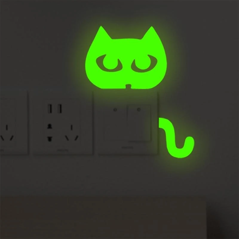 Cartoon Animals Luminous Switch Sticker Glow Wall Stickers Decal Home Kids Room Bedroom Decoration