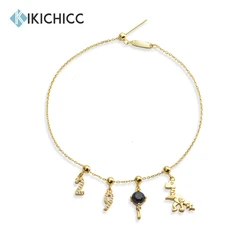 KIKICHICC 925 Sterling Silver Personalize Number 0 to 9 Charm Key Dinosaur Astronaut Bracelet Women Luxury Jewelry Making Gift