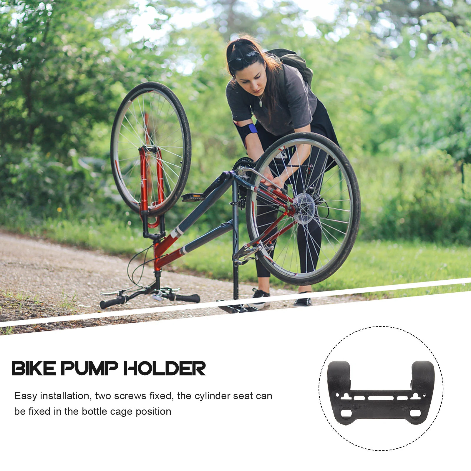 

Bike Pump Bracket Secure Fit for Most Bicycles Frame Mounted Pump Clip Road Mountain Bike Inflator Support Outdoor Riding Gear