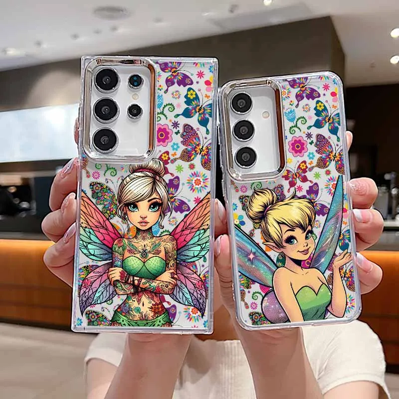 ديزني تينكر بيل لسامسونج S25 EDGE S24 S23 S22 S21 S20 S10 FE نوت 20 الترا زائد شفافة لينة جراب هاتف Funda سيليكون