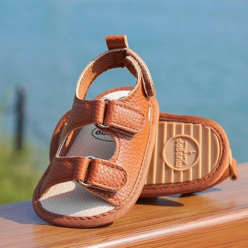 الرضع الأولى ووكر أحذية طفل عدم الانزلاق بولي Sandal صندل أحذية الصيف المطاط وحيد أحذية أطفال Prewalker أحذية للرضع 0-2Y 15UB