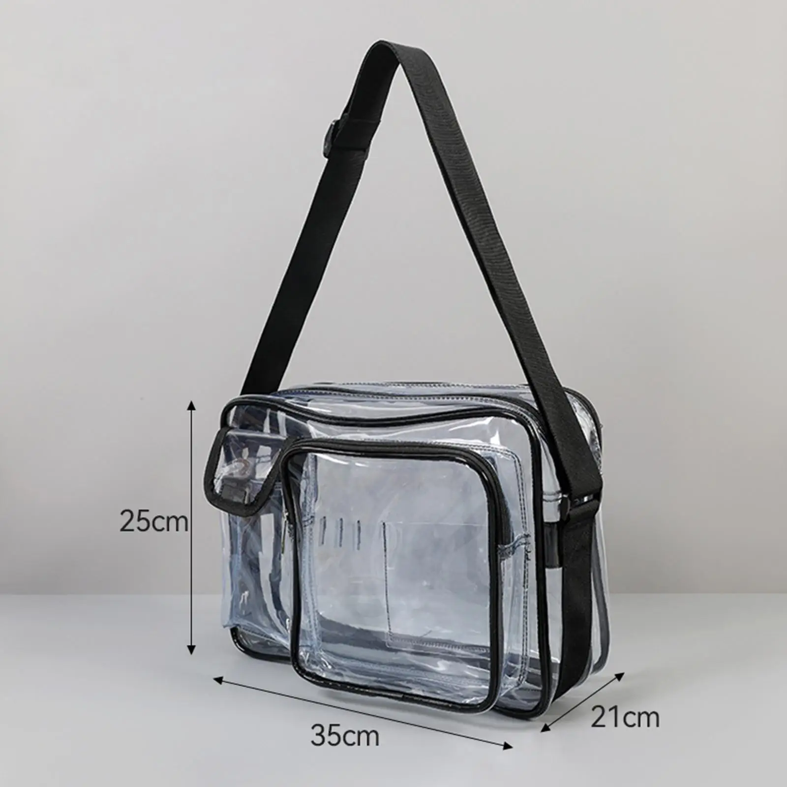 Clear PVC Engineer Tool Bag with Adjustable Strap Professional Organizer Bag for Workshop and Outdoor Use