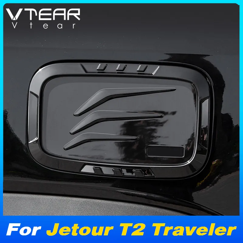 Vtear Car Oil Fuel Tank Cover Exterior ABS Trim Shell Stickers Decoration Styling Accessories For Jetour T2 Traveler 2023-2024