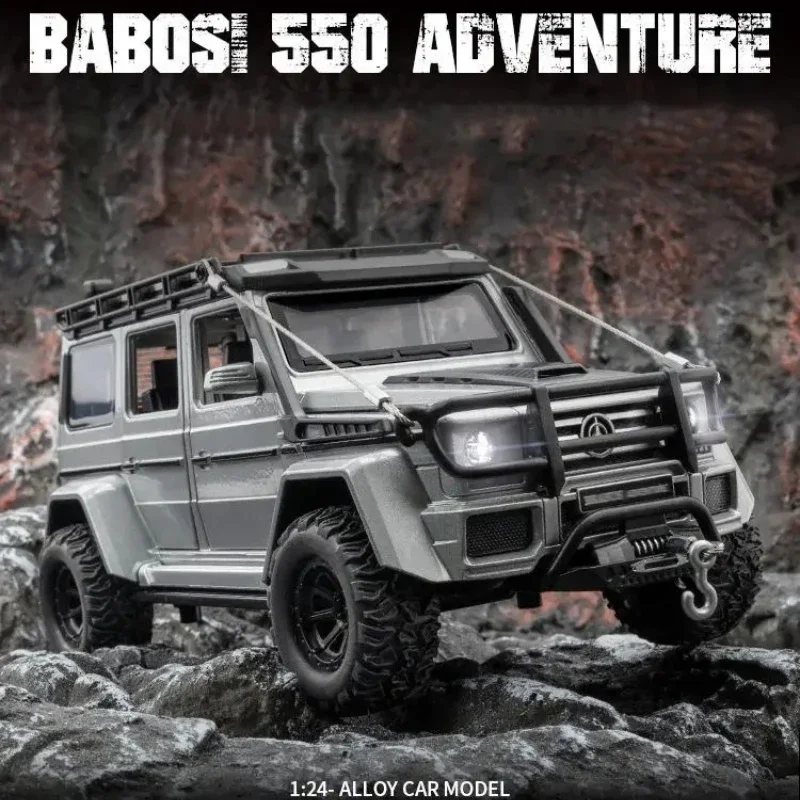 

Модель автомобиля Mercedes Benz BRABUS G550 4X 4 в масштабе 1:24, металлическая модель автомобиля, украшение для детей, подарок мальчику