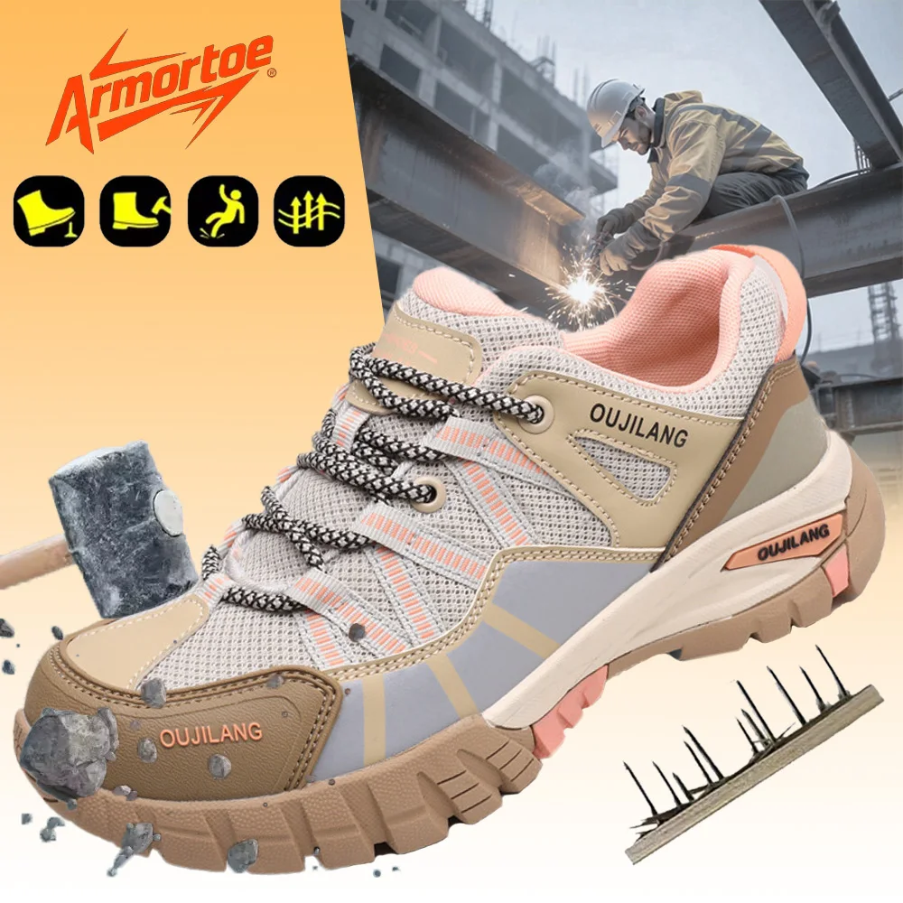 

ArmorToe Women's Composite Toe Safety Shoes Lightweight Anti-Impact Puncture Proof Platform Work Shoes #Armor2795