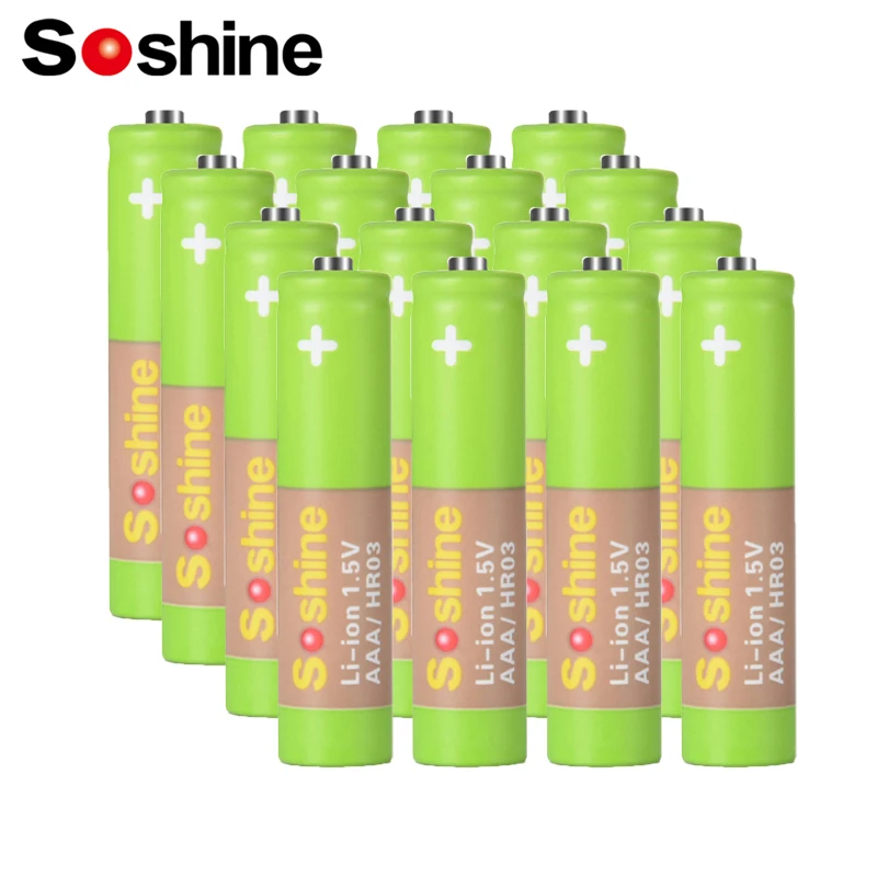 Soshine 1.5V AAA Li Ion Rechargeable Battery 1.5v Aaa 1100mWh Lithium Li-ion Batteries for 1.5V 3A 2A Smart Batteries Charger