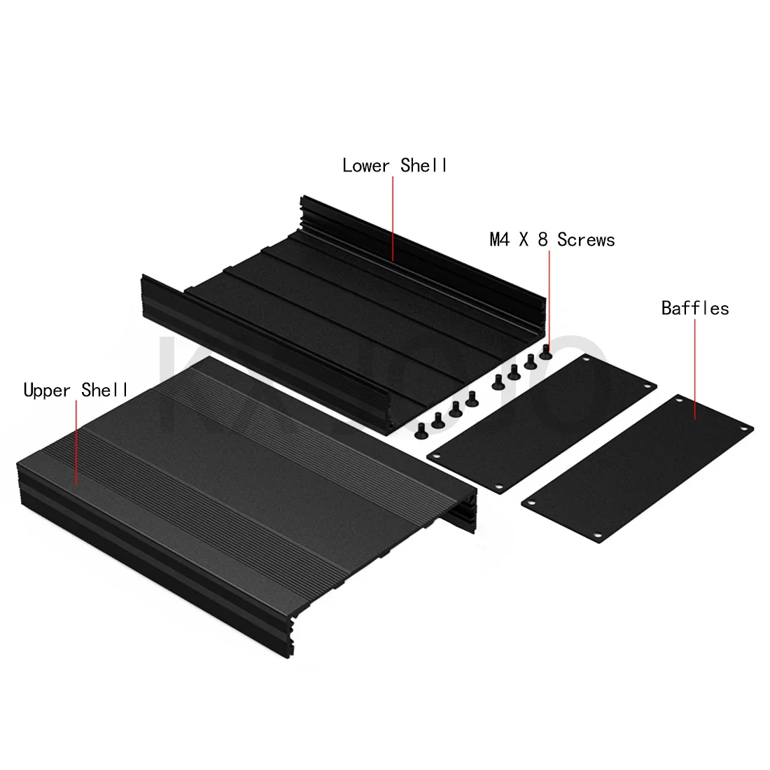 Aluminum Enclosure 145*54*250/300mm Split Electrical Box Separate Type Circuit Board DIY Black