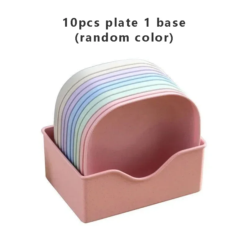 Juego de 10 Platos para Aperitivos Color Macaron - Platos Simples para Espumar Leche, Bandejas para Servir Pasteles y Frutas, Accesorios de Cocina y Comedor