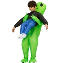 Kids Adult ET Alien Inflatable Costume Anime Suits Dress Mascot Halloween Party Cosplay Costumes for Man Woman Boys Girls