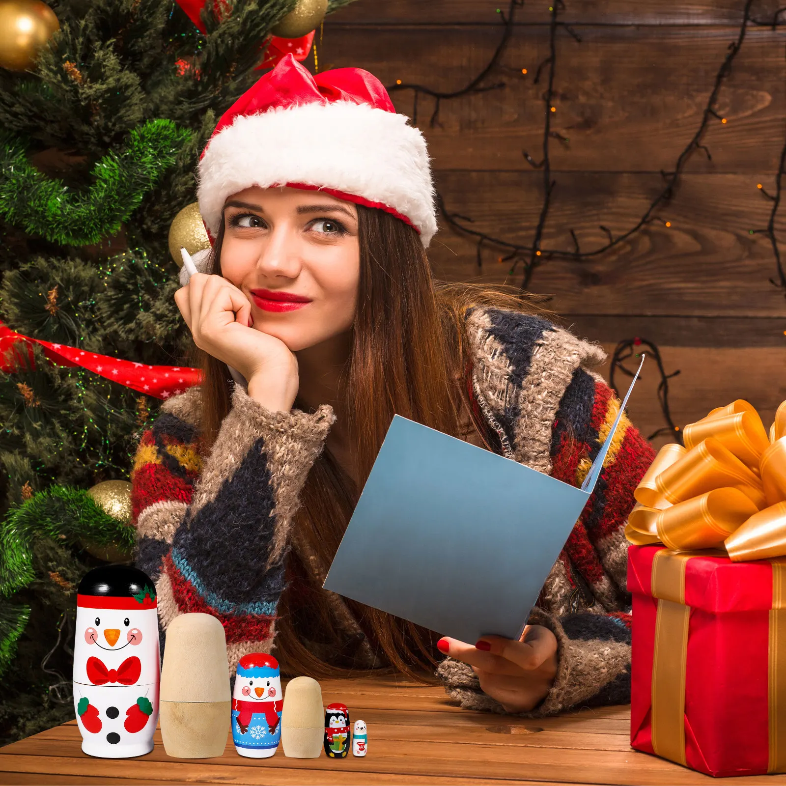 

10 наборов деревянных русских матрешек для рисования, развивающие, для развития мозга, координации рук и глаз, логического мышления