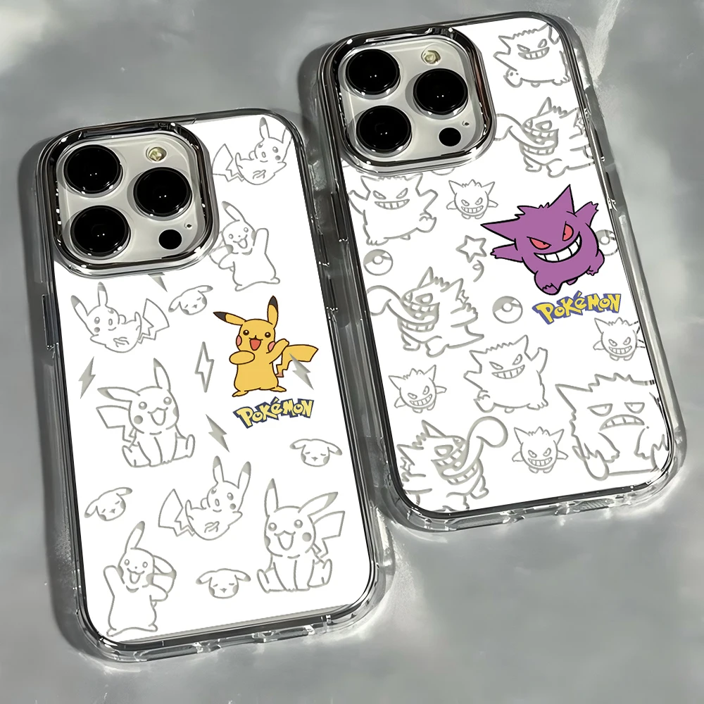 

New lovely elves P-Pokemones Phone Case for Samsung Galaxy S25 S24 S23 S22 S21 Ultra Edge Plus 4G 5G Plating Transparent Cover