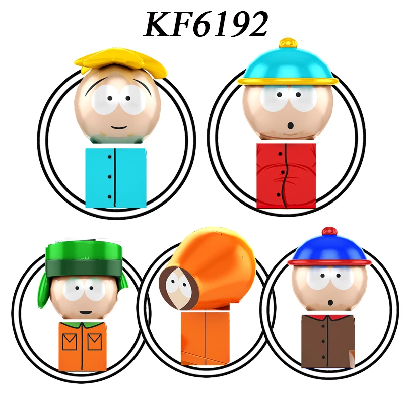 KF6192 HOT Carton Anime Game Series South Building Block Mini Doll Park Assembly Figs Bricks Educational Toy for Kids Gifts