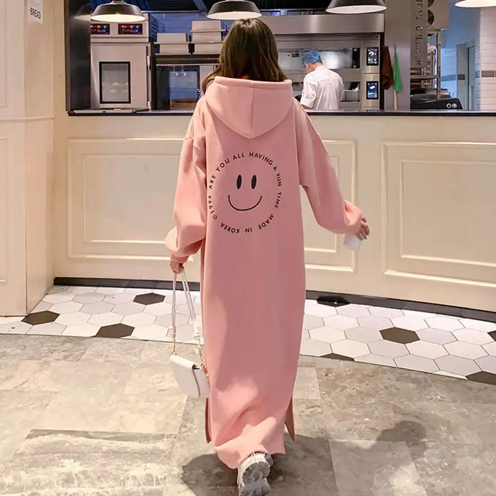 Plus Size 5XL 140kg Winter Elegant Party Fleece Dresses for Woman Long Dress Casual Warm Hooded Dress