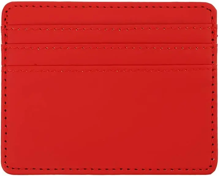 

Slim Minimalist Wallet, Candy Color PU Leather ID Card Holder Credit Card Holder Multi Slot Slim Card
