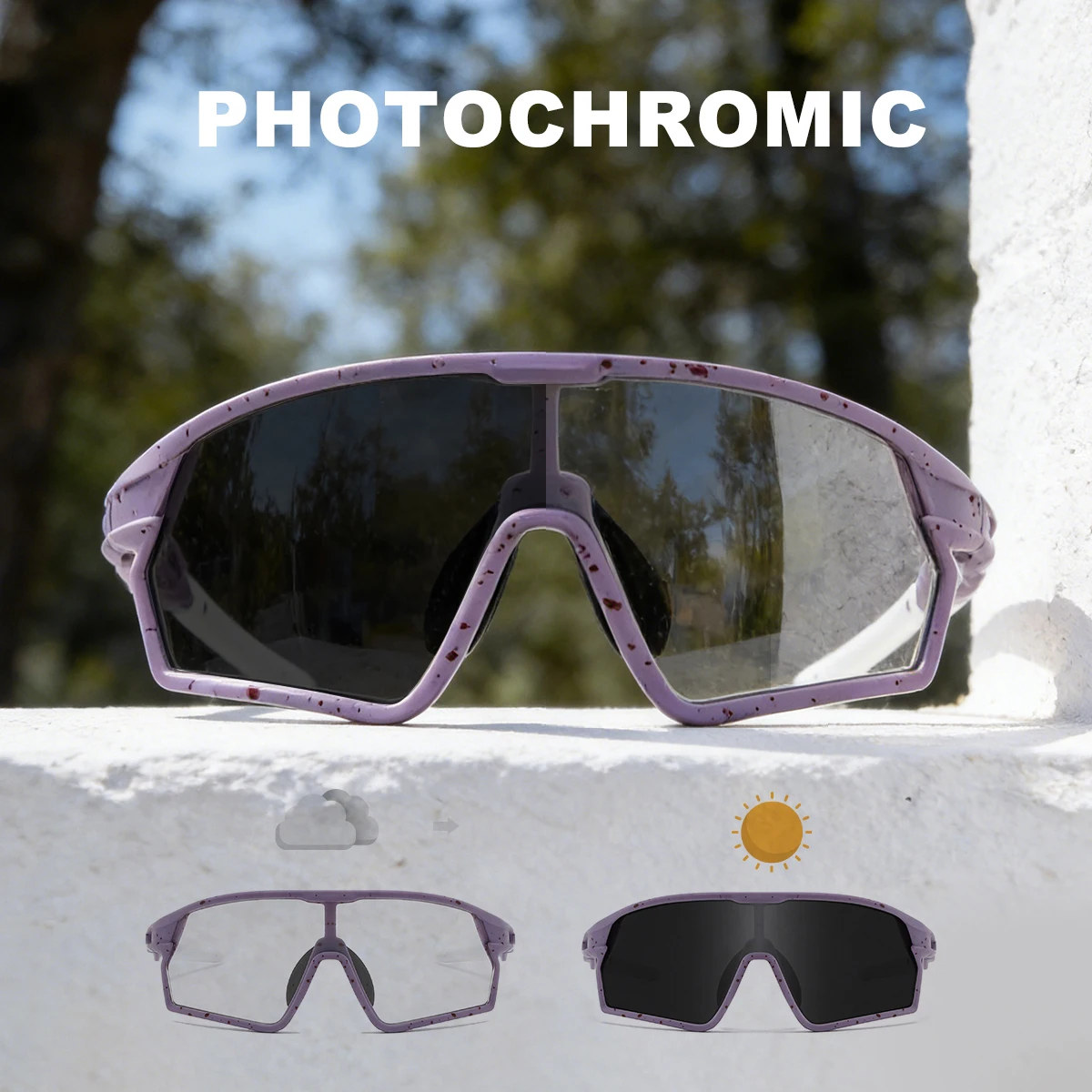 Photochromic Cycling Glasses Sports Bike Colorful Sunglasses Men Women Mtb Bicycle Eyewear Baseball Softball Sun Glasses UV400