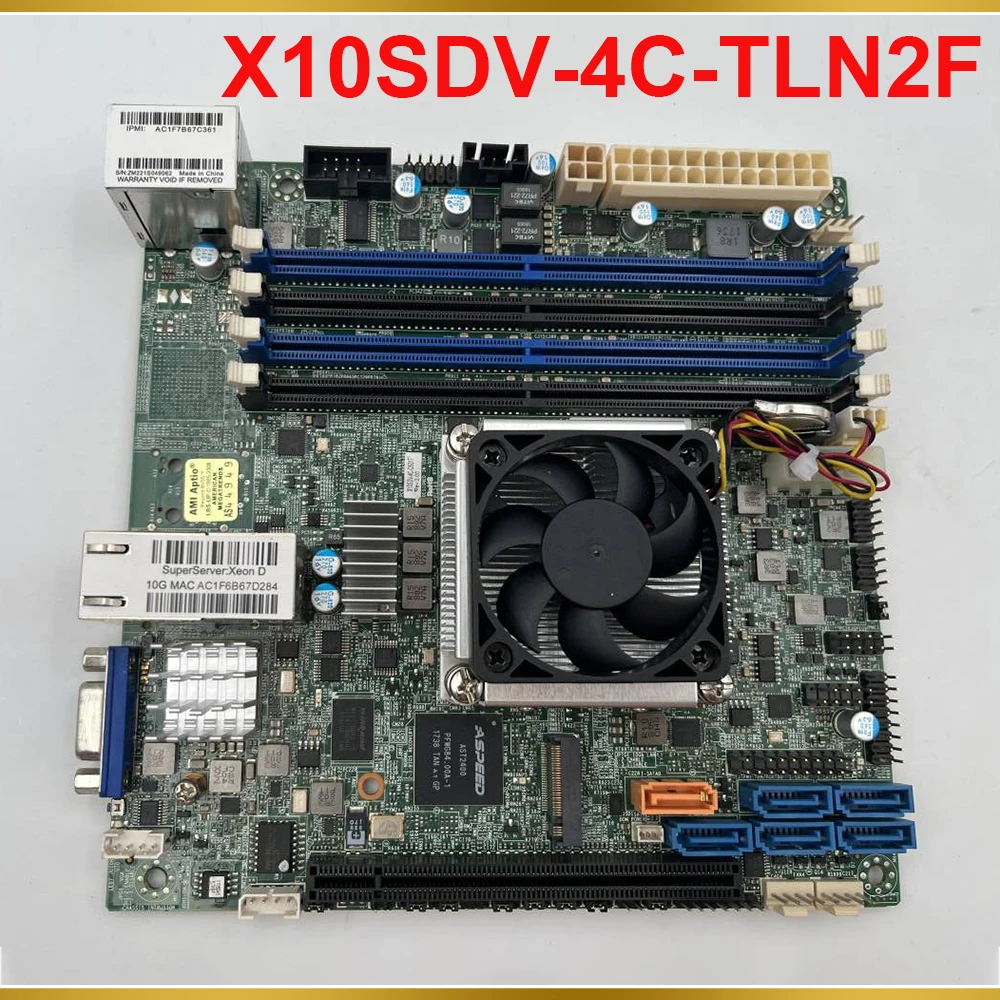 For Supermicro Server Motherboard X10SDV-4C-OS017 ITX XEON D1521 NAS X10SDV-4C-TLN2F