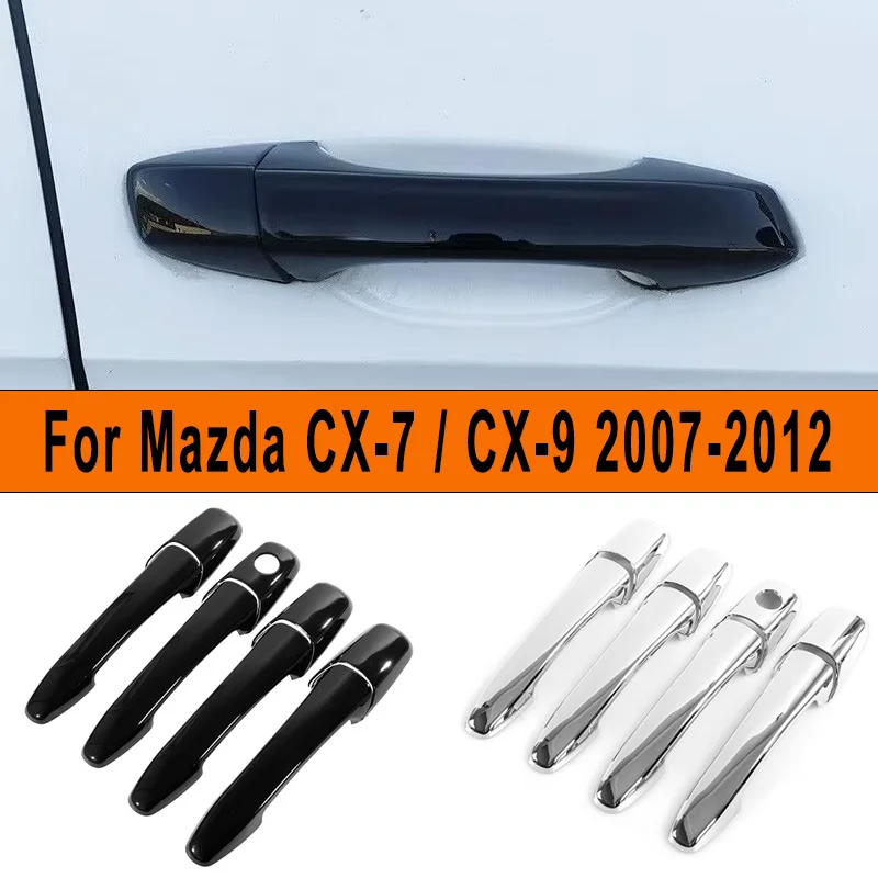 

Black Chrome Car Door Handle Cover Trim Stickers Styling Auto Exterior Accessories For Mazda CX-7 / CX-9 2007-2015 CX7 CX9
