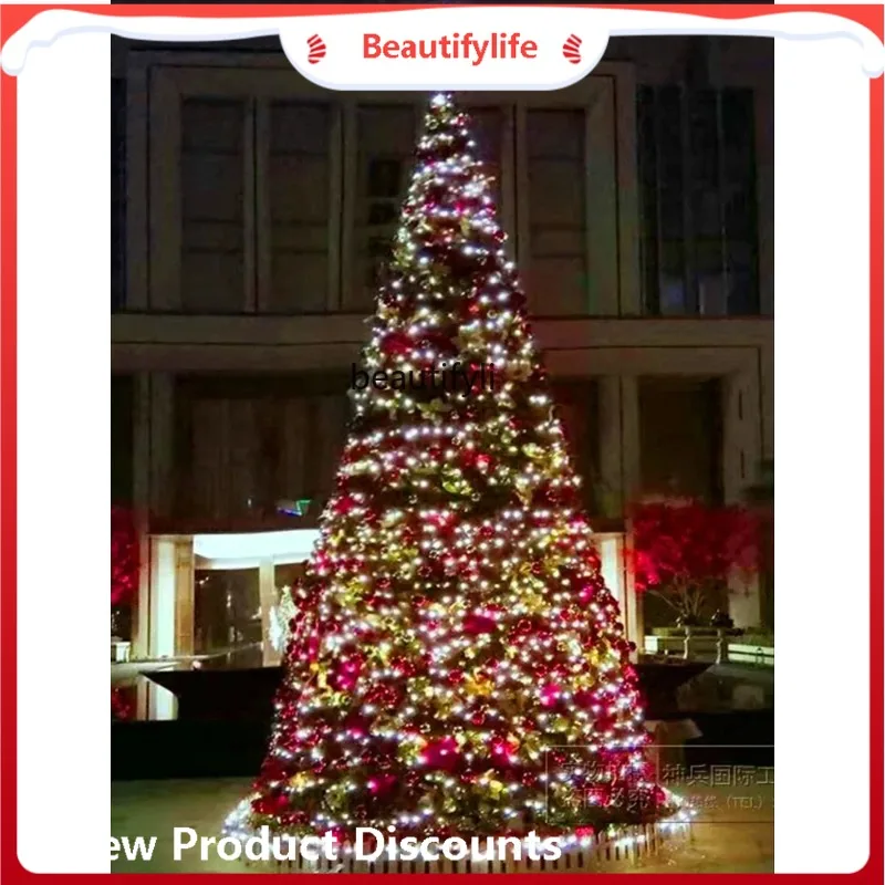 B567 مجموعة شجرة عيد الميلاد المضيئة 3-4-5 أمتار 6 أمتار إطار كبير خارجي زينة شجرة عيد الميلاد #1