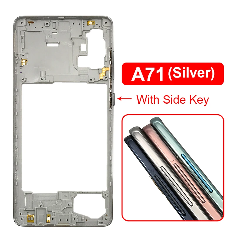 A71 Middle Frame For Samsung Galaxy A71 2020 A715 A715F Housing Middle Frame+Battery Cover Rear Door Housing Back Case +SIM Card