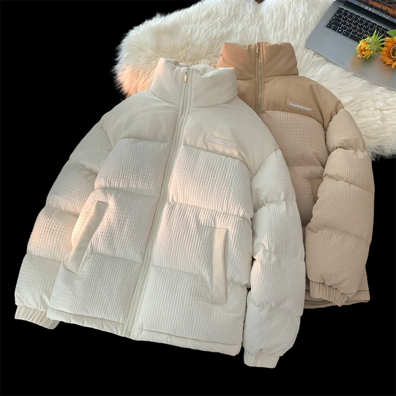 

Men's down Cotton Jaet Thi Corduroy Winter Coat Warm Casual Sle Youth ular Loose Fit Zipper Closure Color