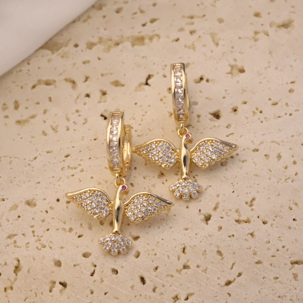 

1 Pair Luxury birdie Dangle Earrings for Women Zirconia Earring Jewelry Wedding Party Accessories