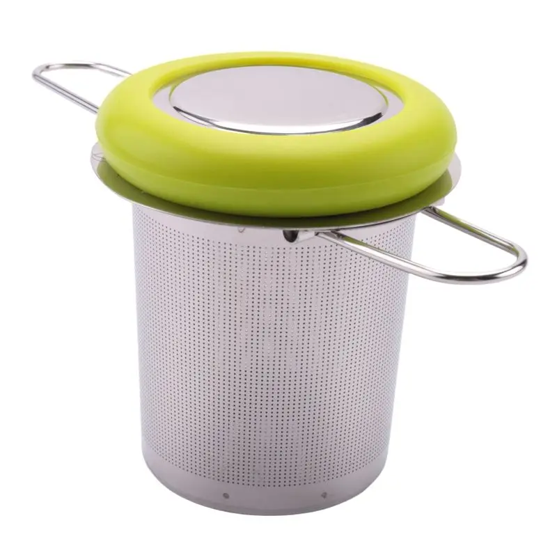 AS94-Tea Infuser Stainless Steel Tea Strainer Folding Handle Tea Filter Extra Fine Mesh Strainer Brewing Basket