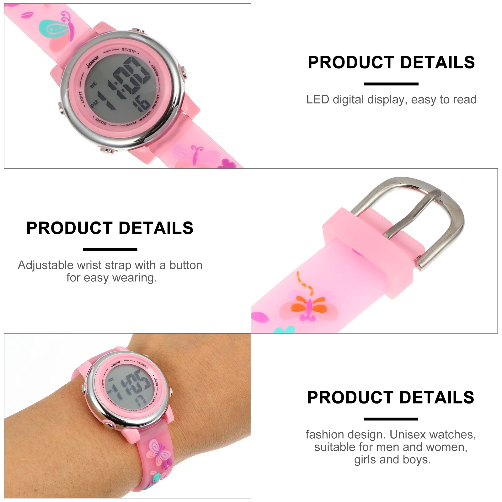 

Водонепроницаемые электронные часы со светодиодным кварцевым браслетом для подарка на день рождения и Рождество