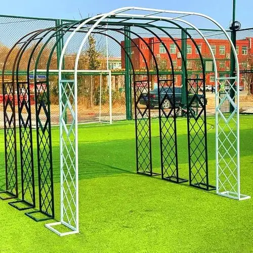 

Heavy Duty Metal Garden Arch Trellis for Climbing Vines & Plants, Wedding Arbor Pergola, 110" W x 94.5" H, Ideal for Outdoor Dec