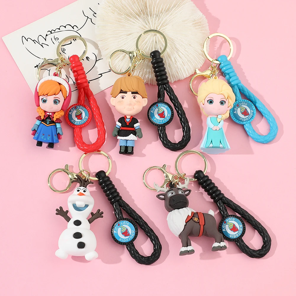 سلسلة ديزني فروزن سلاسل المفاتيح الكرتونية اللطيفة، زينة حقيبة الظهر على شكل سلسلة مفاتيح السيارة، هدايا عيد الميلاد، هدايا تذكارية رائعة #5