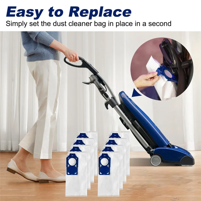 FZFZ 8 قطع بديلة من أكياس مكنسة HEPA لـ Riccar Brilliance R30D، R30P، R30PET والبساطة المتزامنة S30D، S30P، S30PET