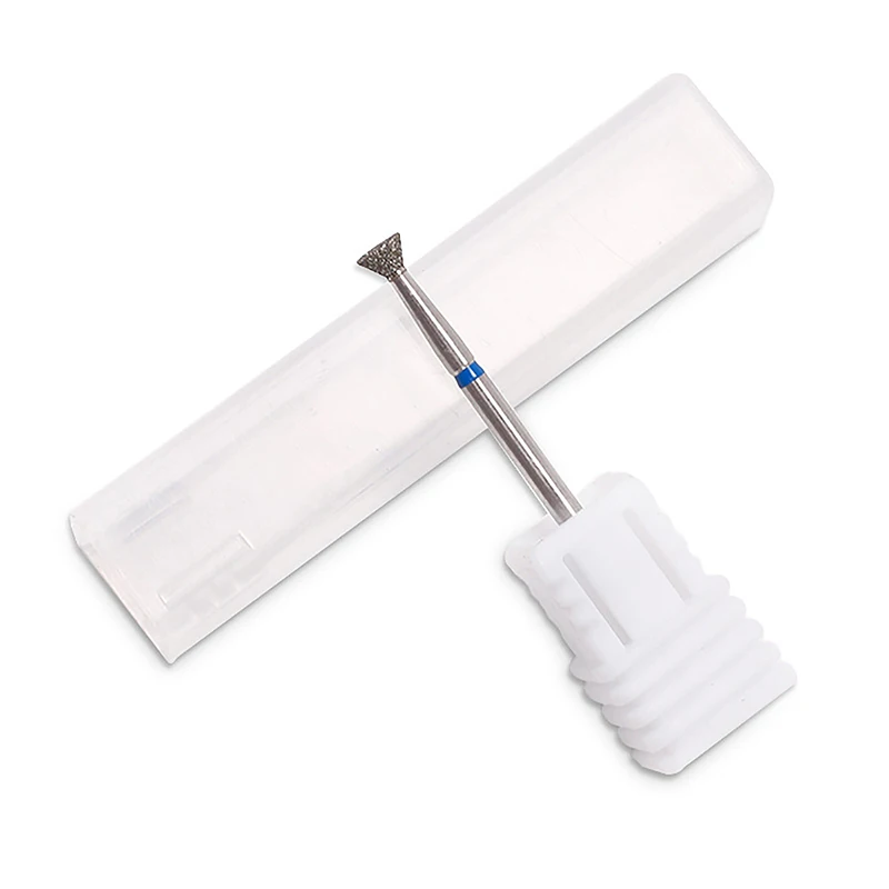 {HE} Cortador de diamante para manicure, brocas elétricas para unhas, brocas brancas para moagem, cortador, ferramentas para arte em unhas, acessórios