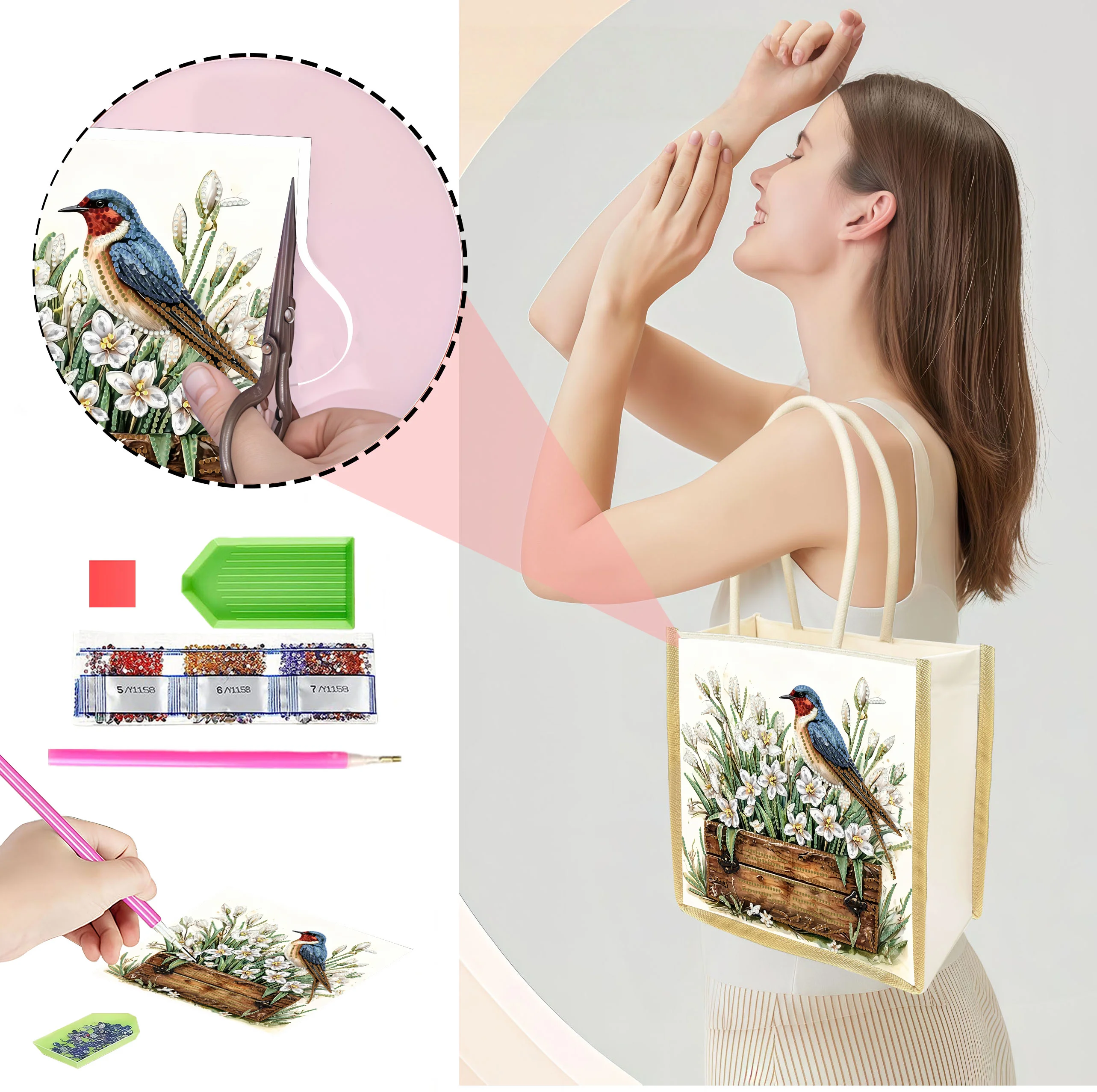 

Одна сумка для хранения вещей с ромбовидным узором в виде животных, изготовленная своими руками, отличается высокой прочностью, подходит как для домашнего использования, так и для путешествий.