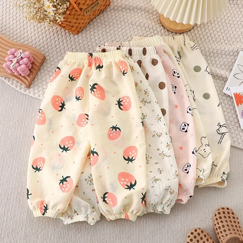 Kids Pants Cartoon Printing Loose Summer Mosquito Pants  Kids Clothes Boys 1 To 8 Years Clothes for Kids Girl