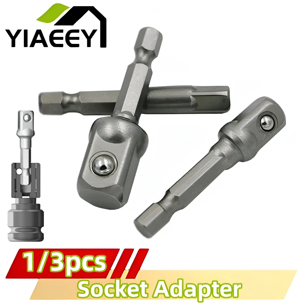 

3pcs 1/4 "3/8" 1/2 " Socket Adapter Hex Shank Drill Bits Extension Rod Power Tool Accessories Impact Drill Socket Adapter