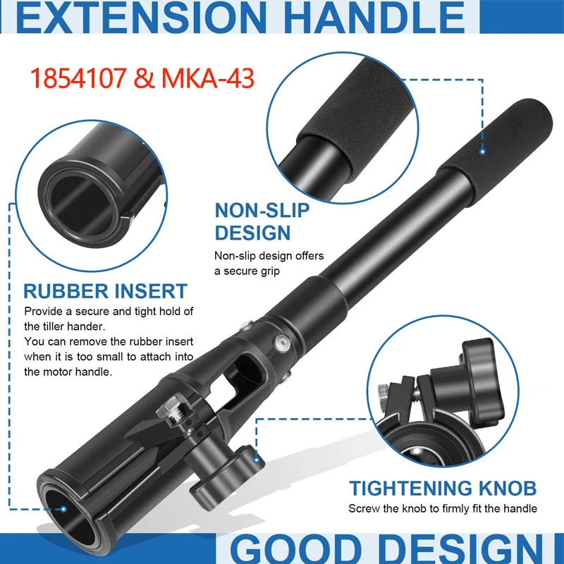 

Ship Telescoping Extension Handle 1854107 MKA-43 Fit for all Minn Kota Transom-Mount Trolling Motors - Extends from 17" to 25"