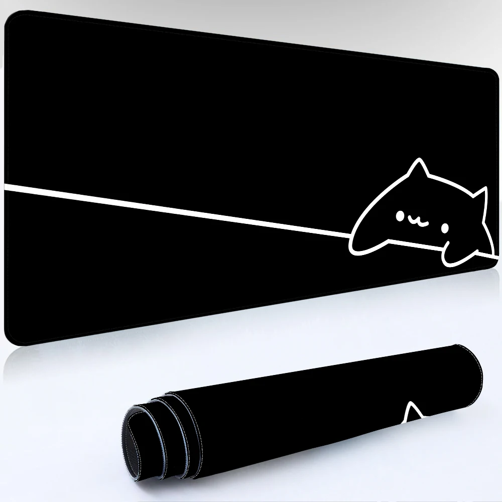 

Черный коврик для мыши Kawaii Cat Белые лапы Аниме Настольный коврик Игровой коврик для ноутбука Минималистичный офисный ковер Коврики для клавиатуры и мыши для геймера