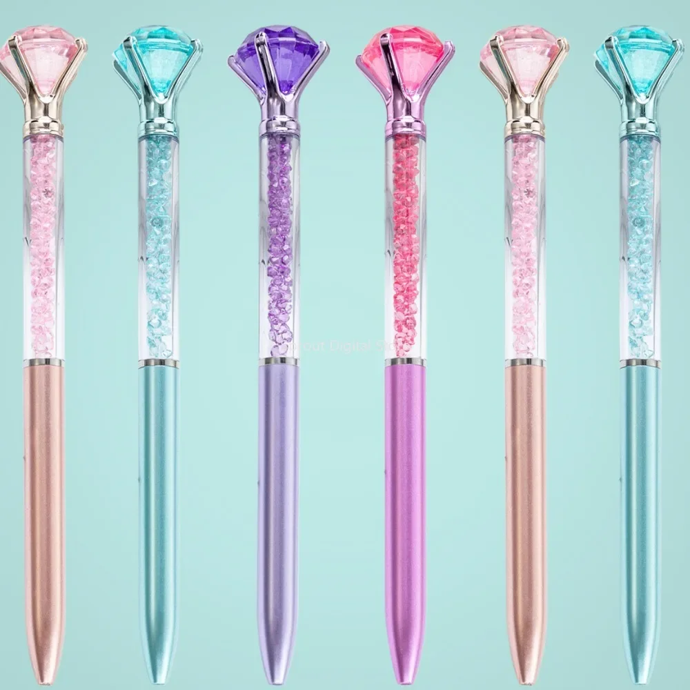 1 шт., большая ручка с кристаллами и бриллиантами, шариковая ручка, студенческие канцелярские принадлежности, офисный бизнес-фестиваль, подарок, модные пластиковые ручки со стразами