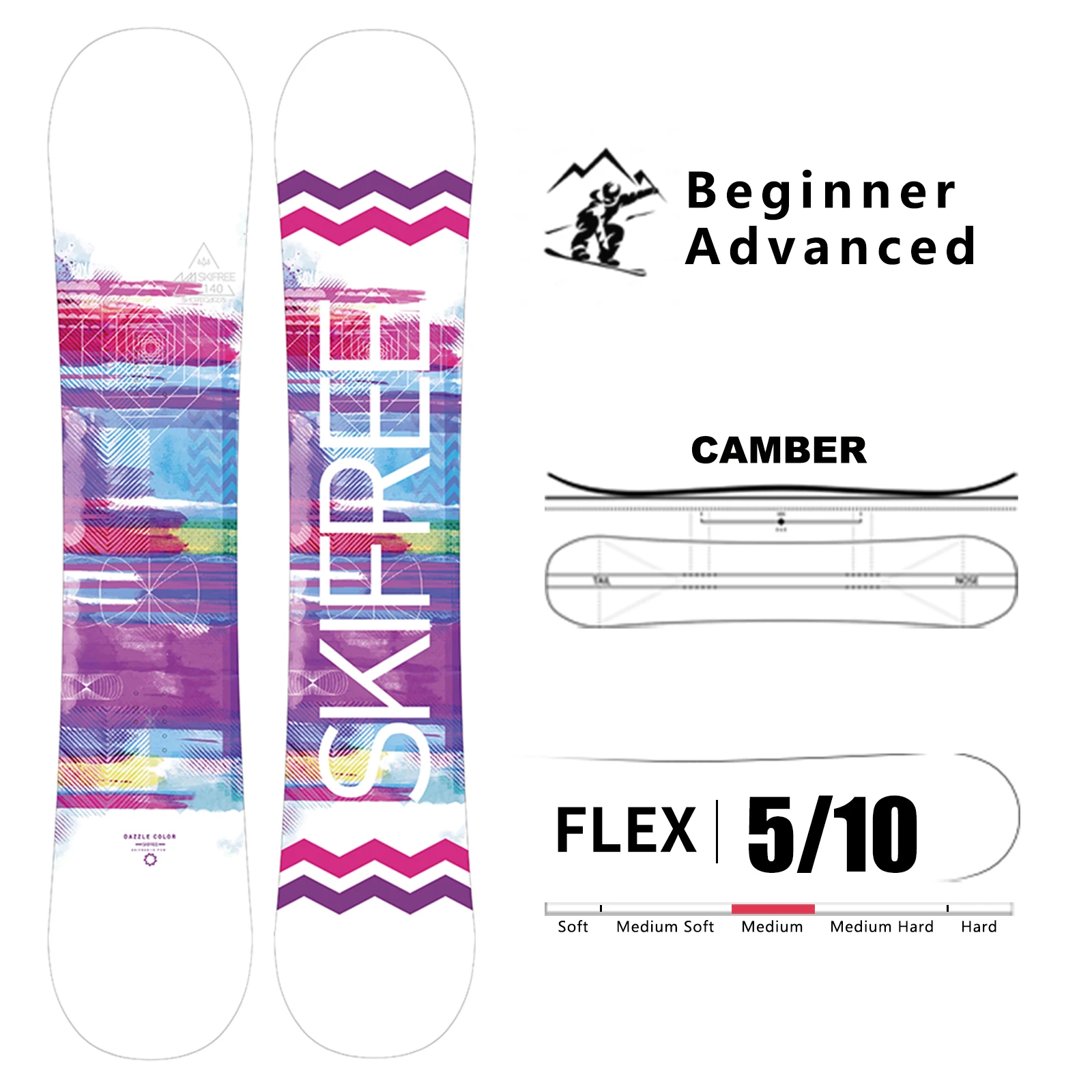

SKIFREE Сноуборд XUANCAI 140/144/147/150 СМ