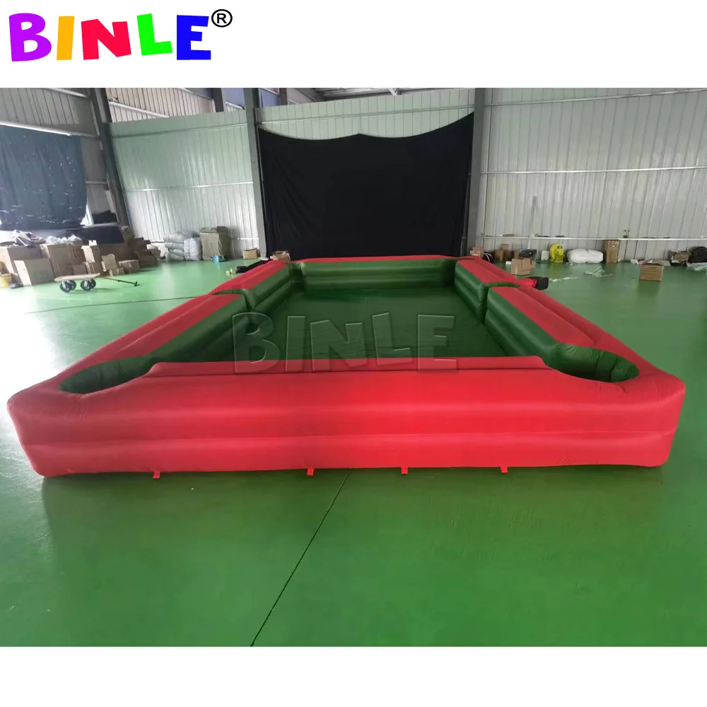 6x4m Red Giant Inflatable Snooker Table Inflatable Snooker Football Field Soccer Pool Table For Indoor Outdoor Interactive Game