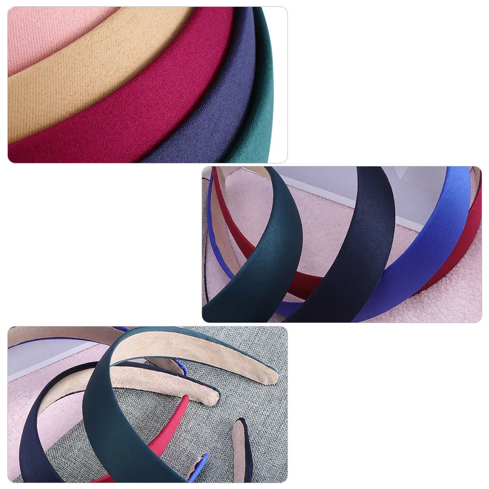 

5 шт., однотонная тканевая повязка для волос, модная повязка на голову, легкий невыцветающий декоративный обруч для волос на Хэллоуин, необычный бал для женщин